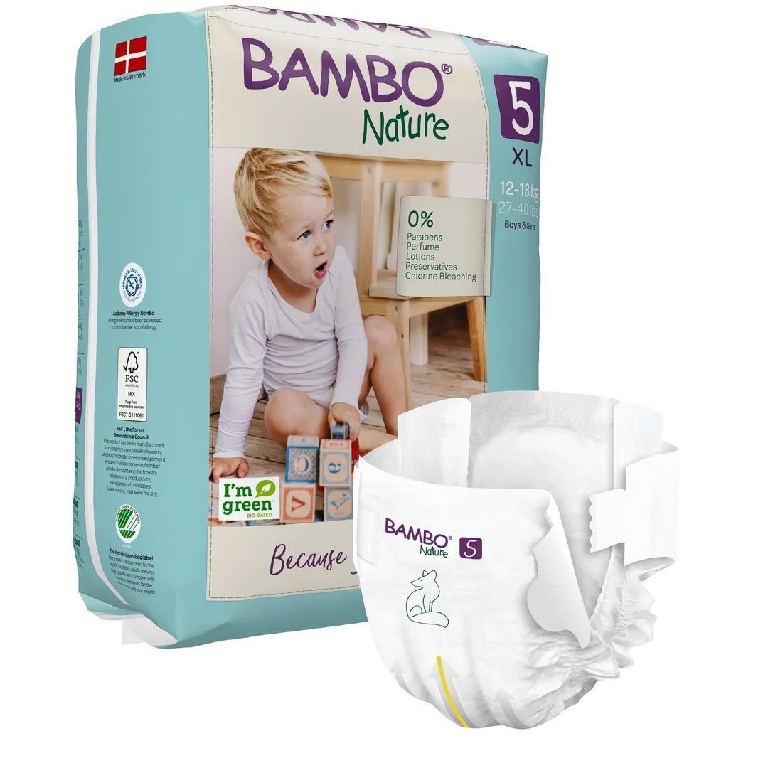 BAMBO Nature storlek 5 barnblöjor förpackning 22 stycken miljövänliga blöjor