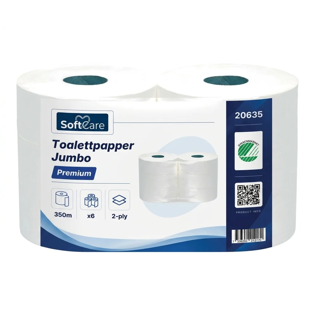SoftCare Toalettpapper Jumbo Premium 6rl x 350m för gym och storkök