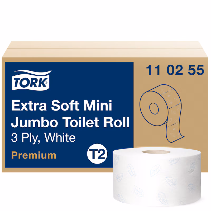 Tork 110255 Premium Mini Jumbo toalettpapper 3-lags T2 rulle