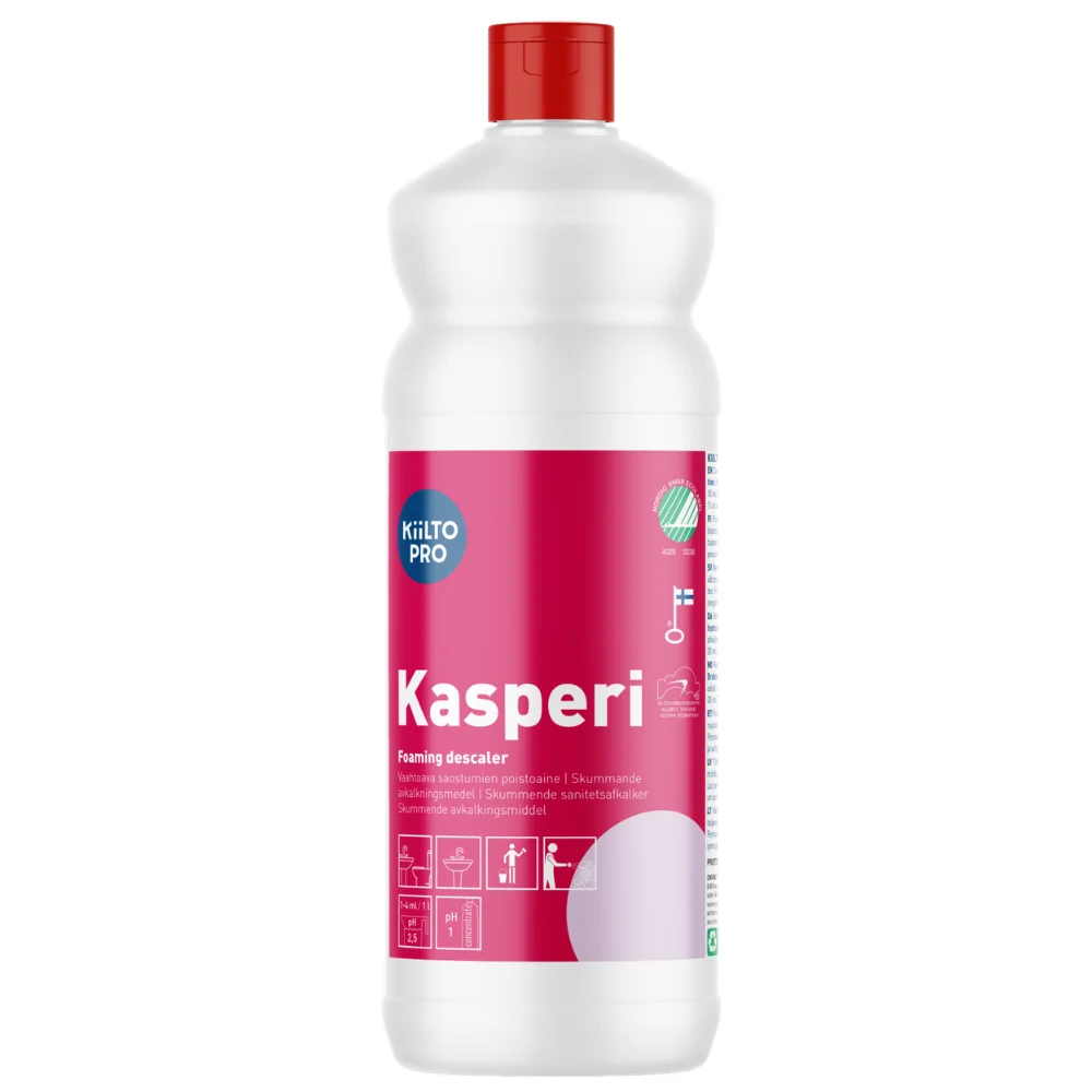 Kiilto Pro Kasperi 1 liter flaska surt skummande avkalkningsmedel för kalk och rost