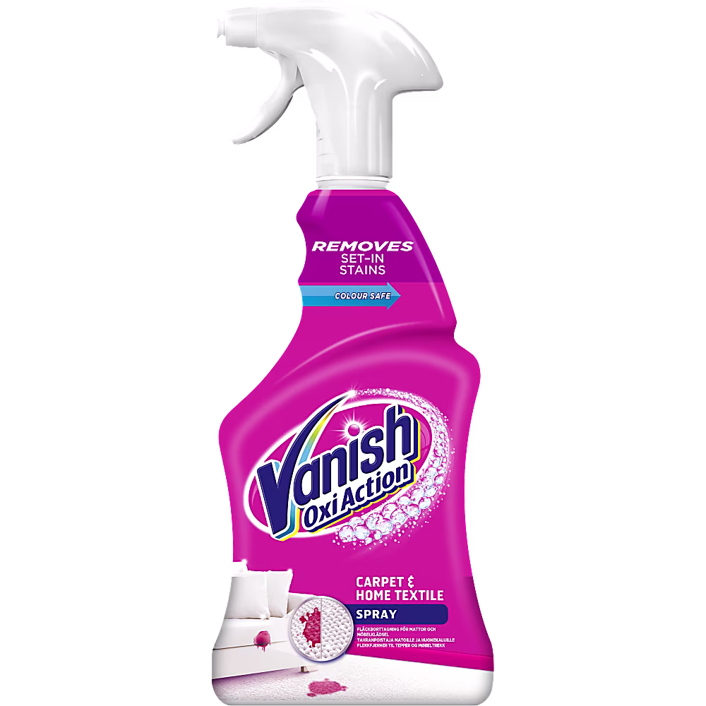Vanish Oxi Action Soffa och Matta fläckborttagningsspray 500ml rosa flaska