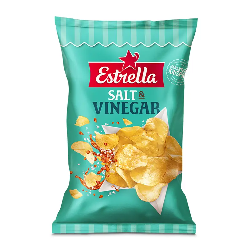 Estrella Salt & Vinegar potatischips 160g i 20-pack kartong
