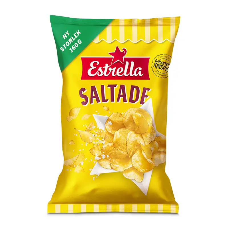 Estrella Saltade potatischips 160g i 20-pack kartong