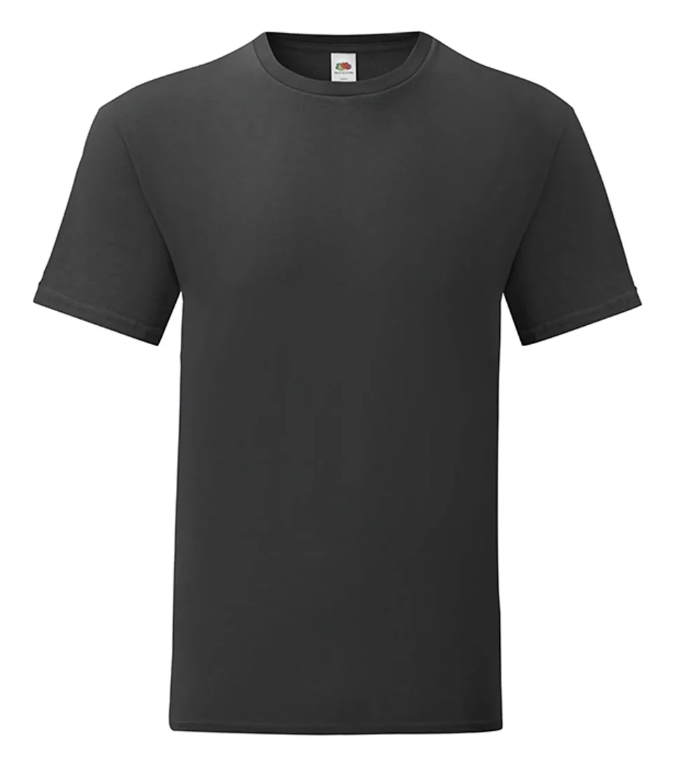 Fruit of the Loom Iconic 150 T-Shirt Black 150 g m2 i 100 procent ringspinnad bomull