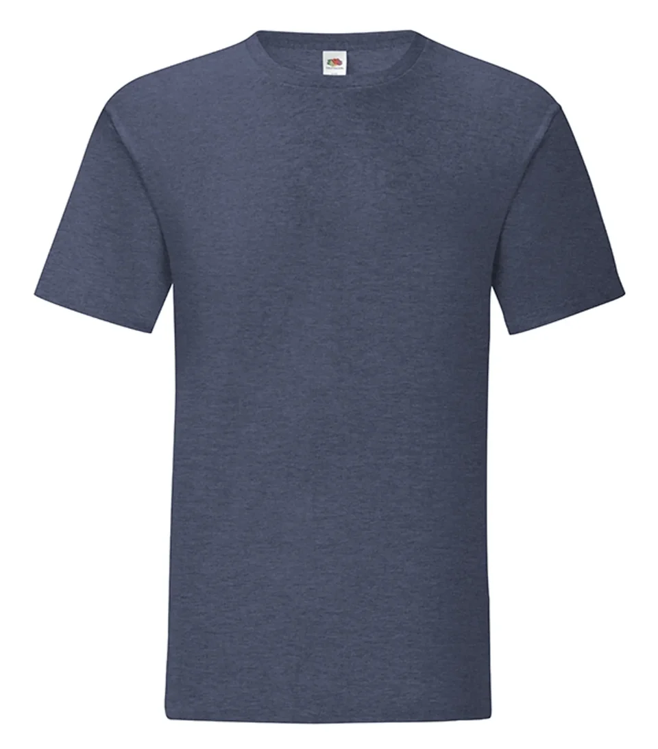 Fruit of the Loom Iconic 150 T-Shirt Heather Navy 150 g m2 i mjuk ringspinnad bomullsblandning