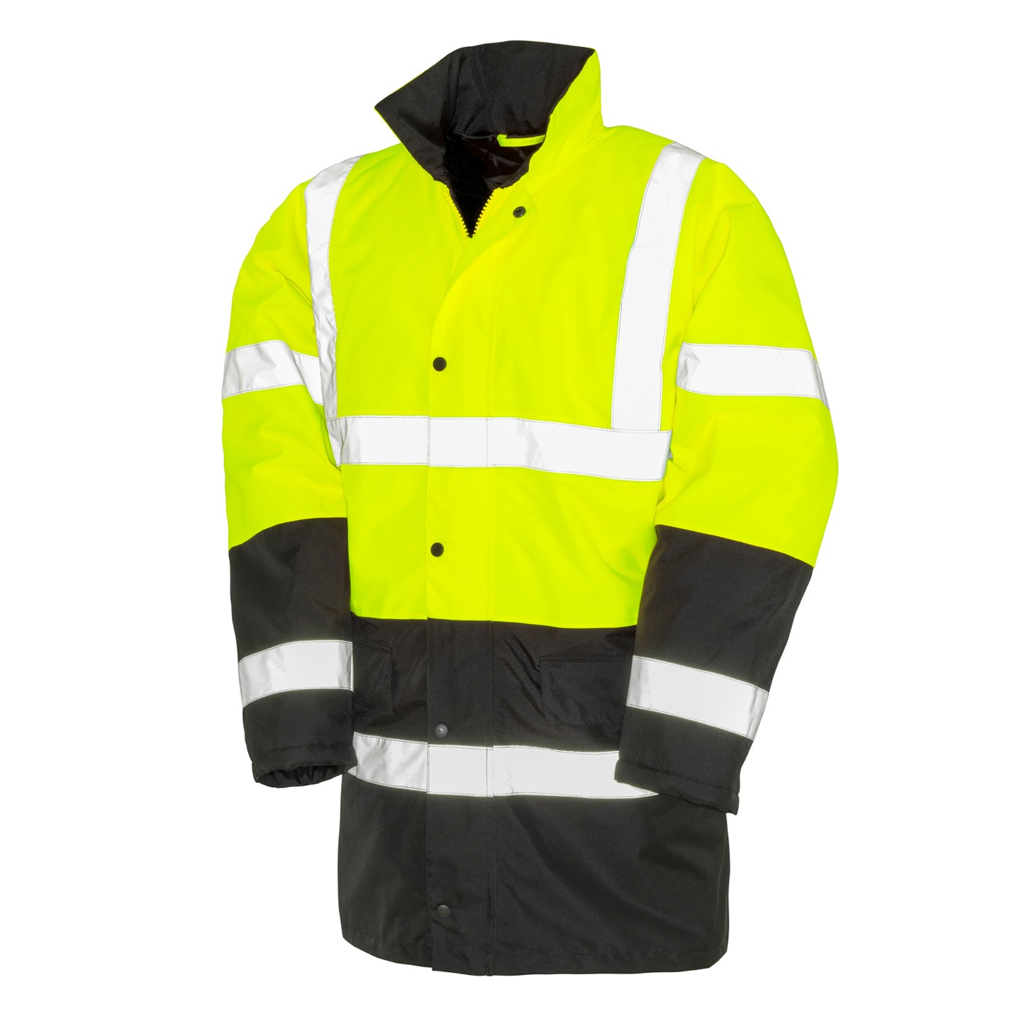 Result Vattentät Varseljacka Tvåfärgad Gul/Svart 190D Oxford polyester med PU beläggning EN ISO 20471 klass 3