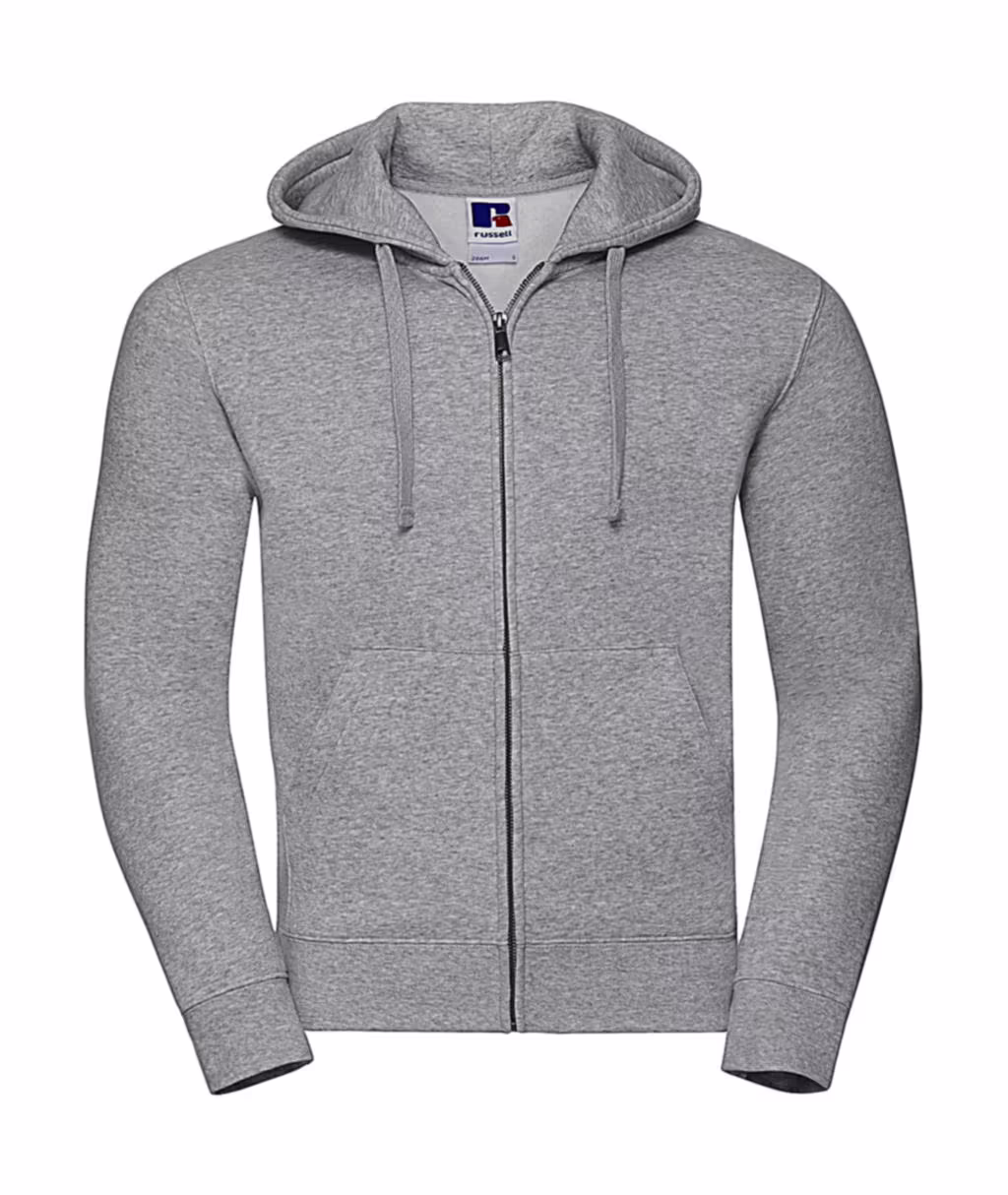 Russell Athletic Authentic Zipped Hood Herr Light Oxford luvtröja i ljusgrå kammad ringspunnen bomull