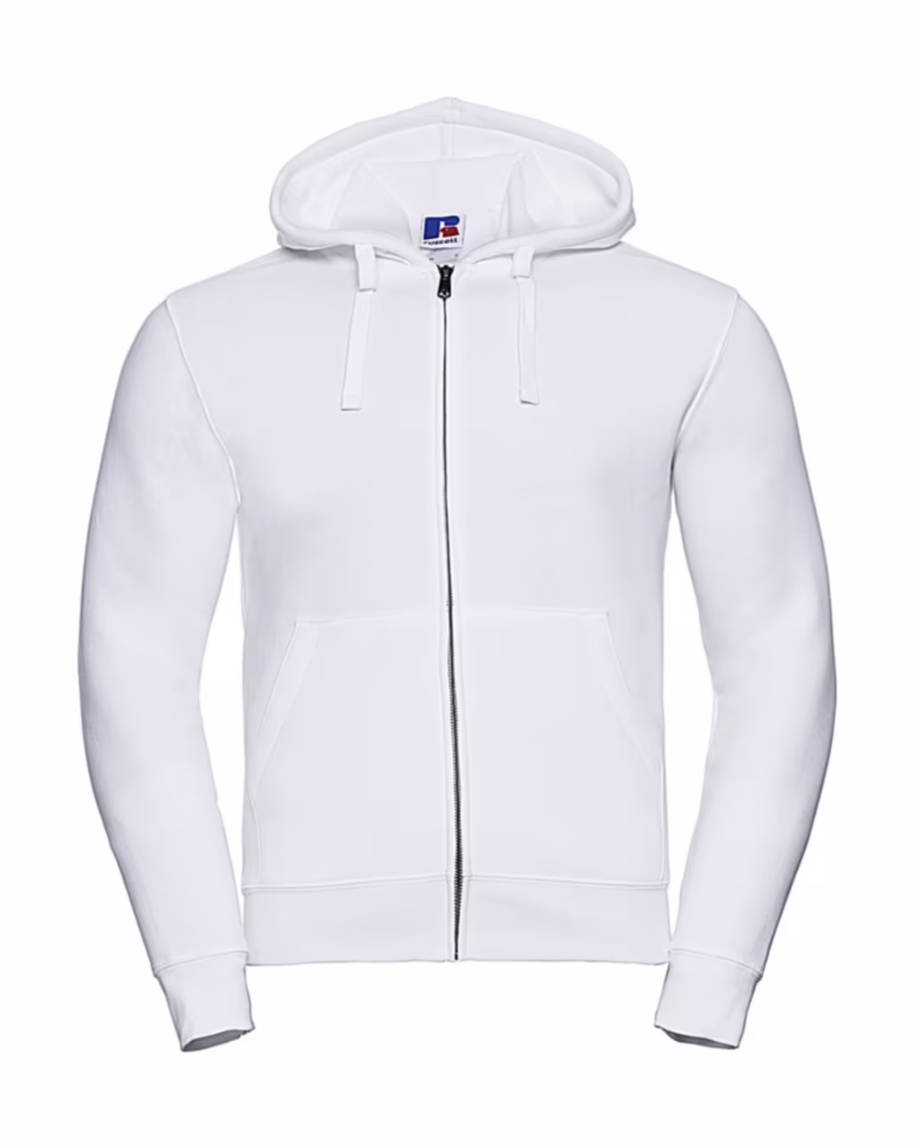 Russell Athletic Authentic Zipped Hood Herr White luvtröja i vit kammad ringspunnen bomull