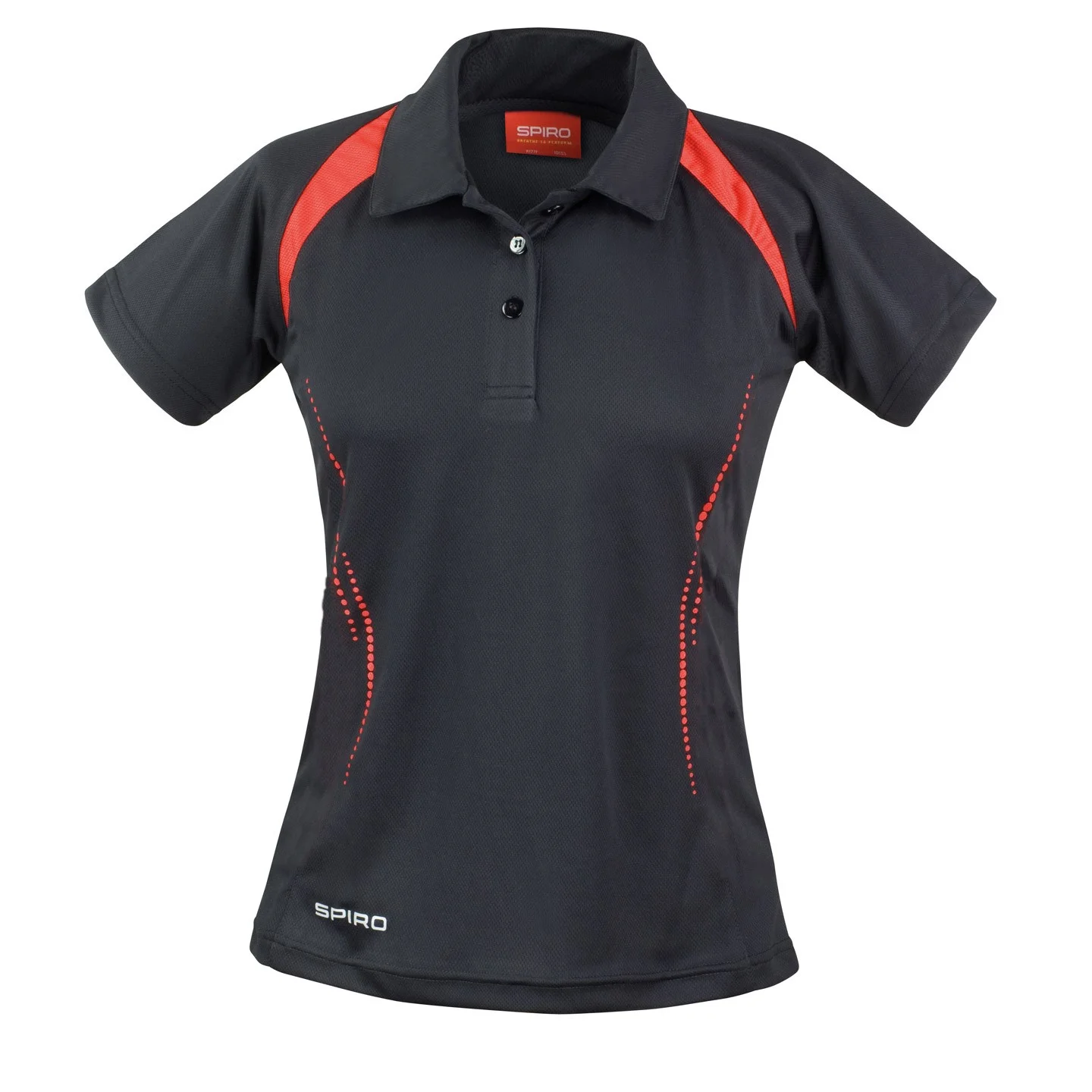 Spiro Team Spirit Polo Lady Black Red svart och röd dampiké i 100% polyester 145 g/m²