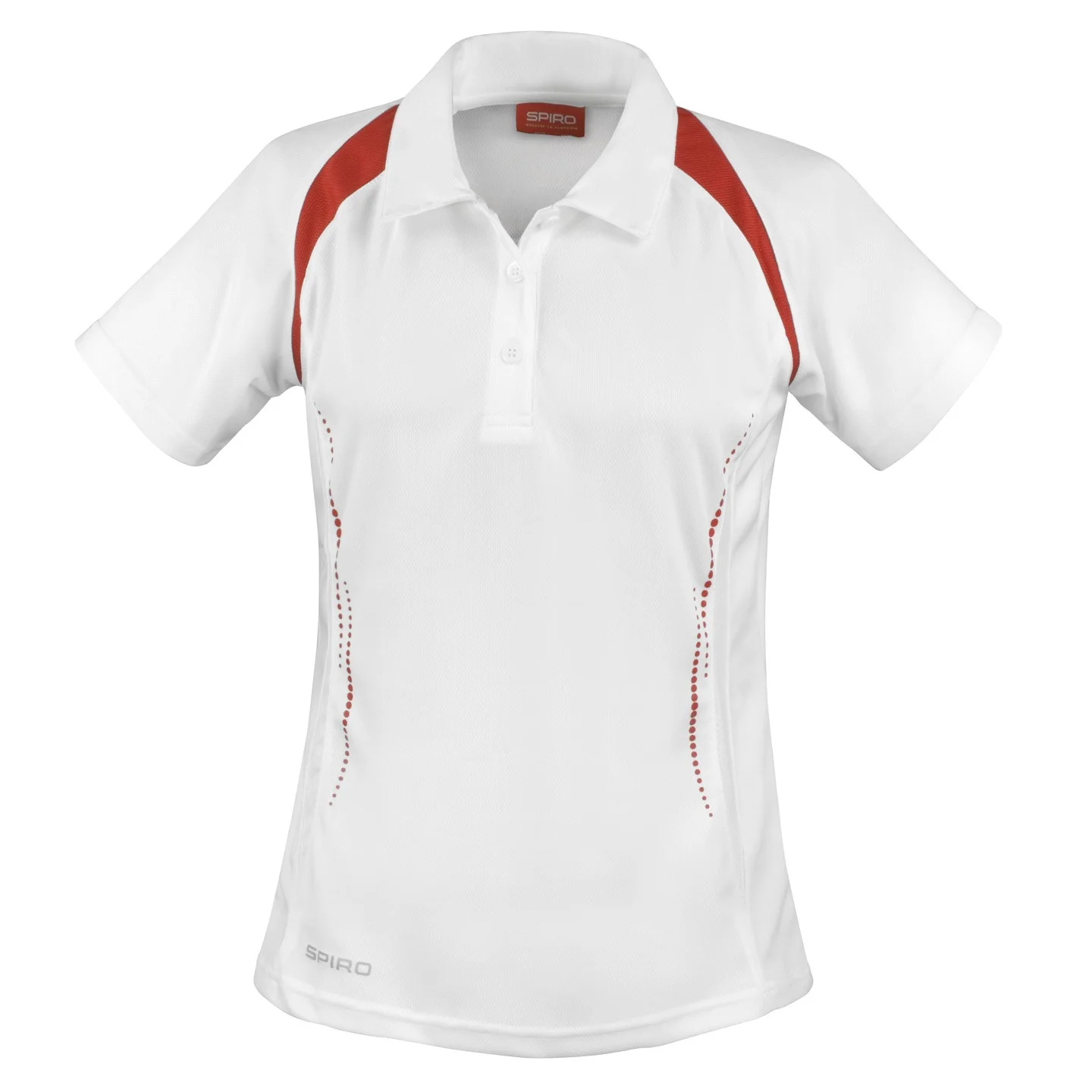 Spiro Team Spirit Polo Lady White Red vit och röd dampiké i 100% polyester 145 g/m²