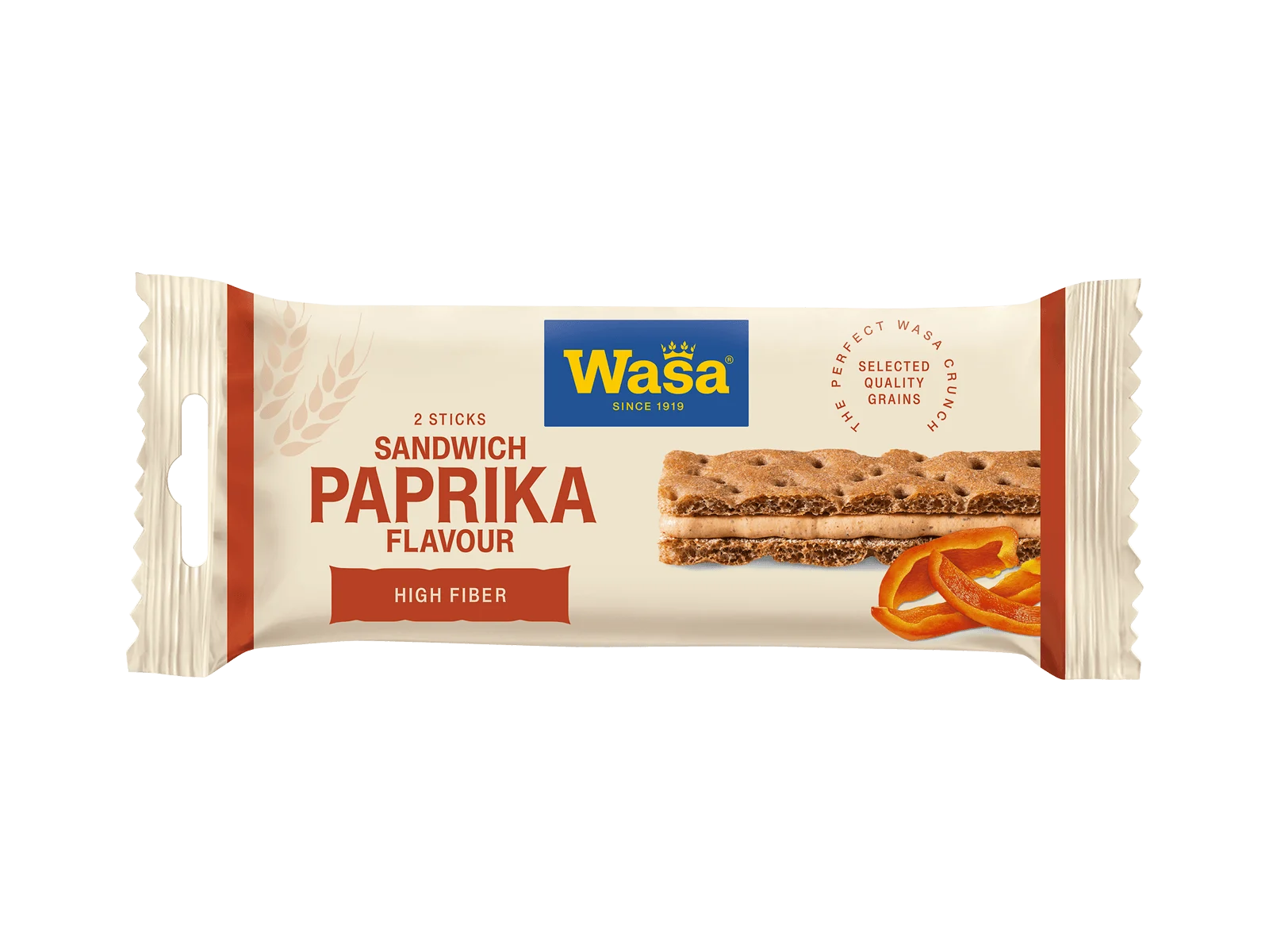 Wasa Sandwich Cheese & Paprika knäckebrödsmellanmål 37g i 24-pack displaylåda