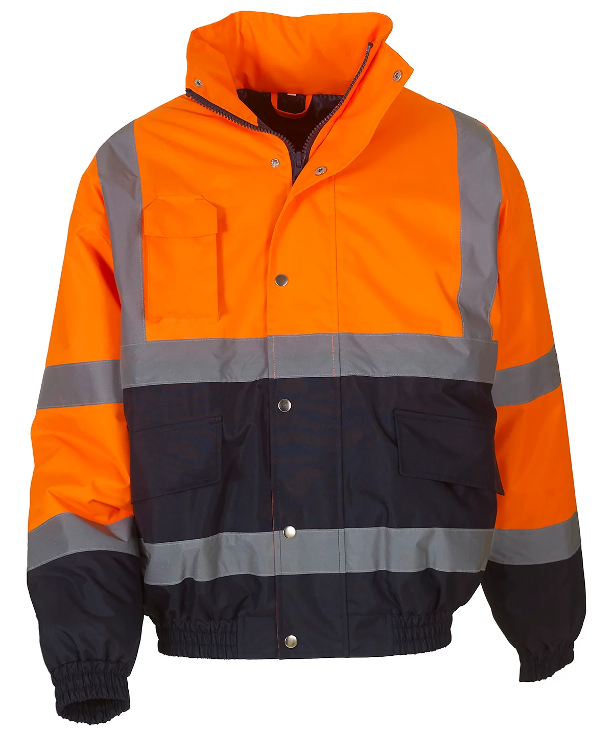Yoko Tvåfärgad Varsel Bomberjacka Orange/Navy 190 g/m² vattentät varseljacka med PU membran EN ISO 20471 klass 3