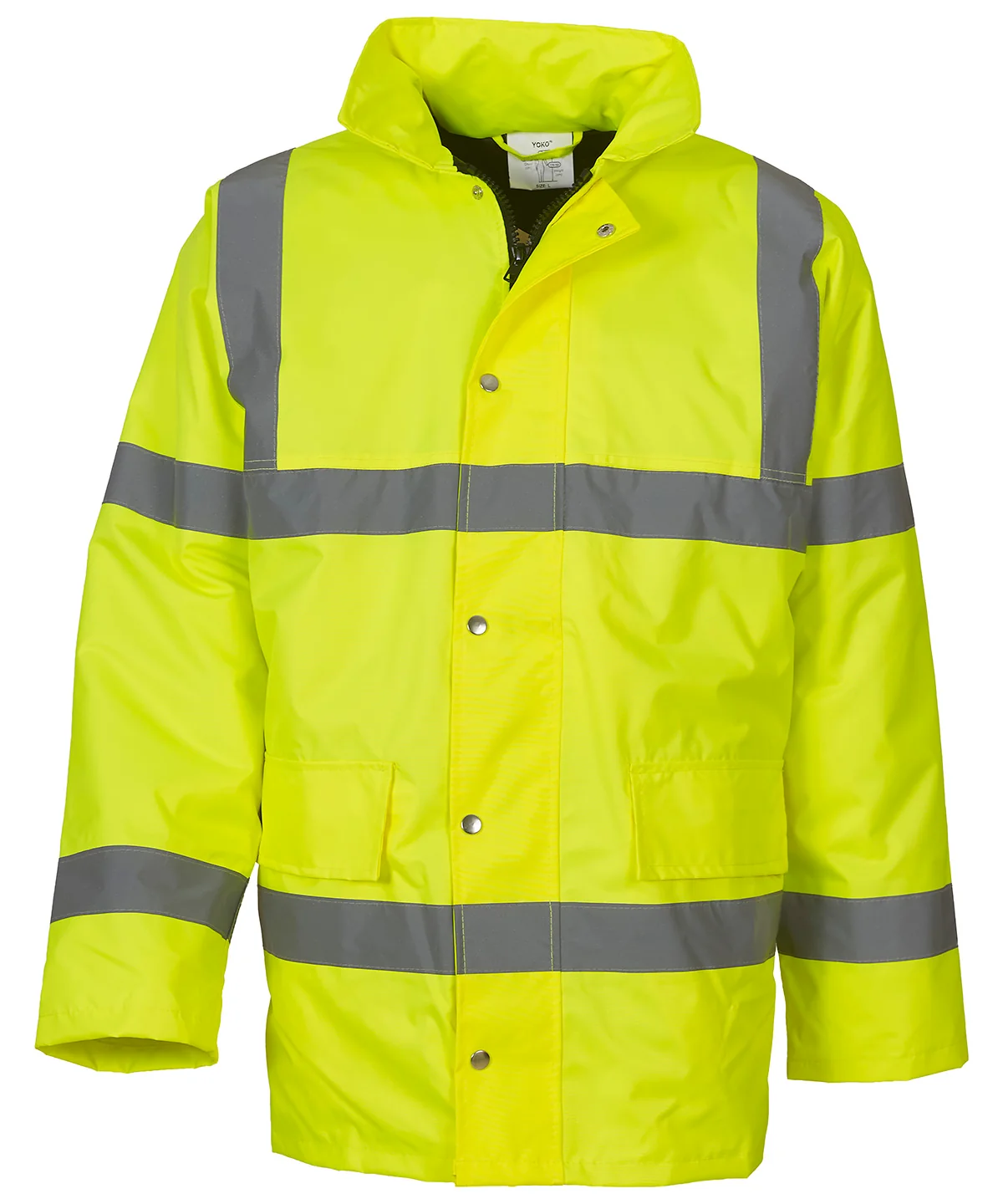 Yoko Vattentät Varseljacka Gul HVP300 300D Oxford polyester med 190g vaddering EN ISO 20471 klass 3 EN 343