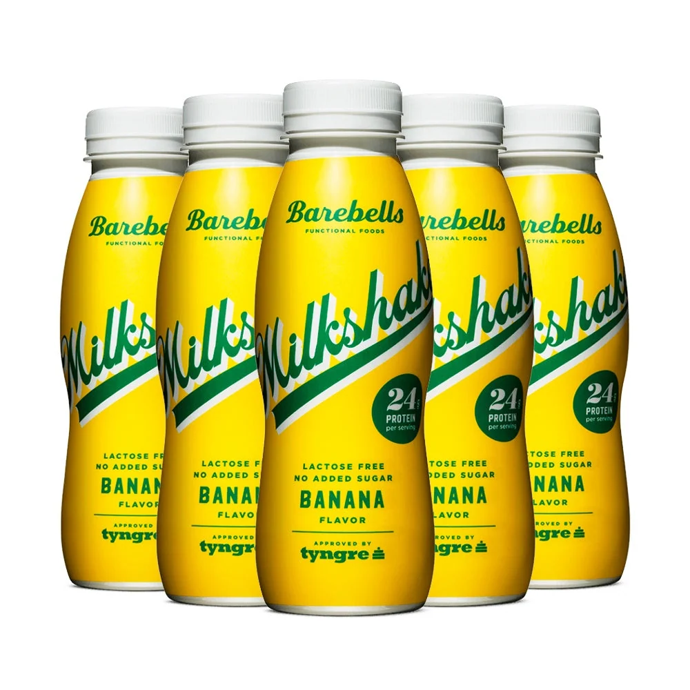 Barebells Milkshake Banana 330ml 8-pack för kök, gym och kontor