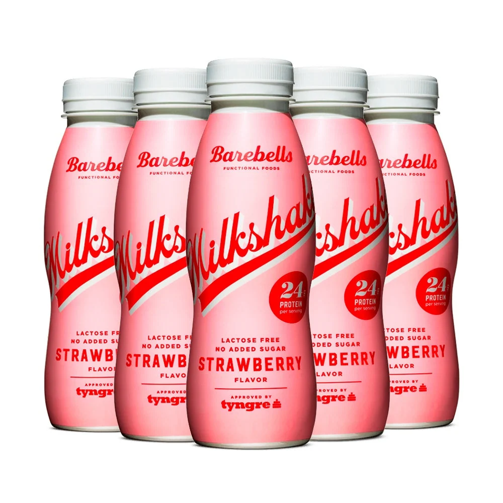Barebells Milkshake Strawberry 330ml 8-pack för kök, gym och kontor